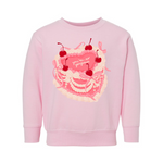 Pink Vintage Cake | Kids Crewneck | RTS-Sister Shirts-Sister Shirts, Cute & Custom Tees for Mama & Littles in Trussville, Alabama.