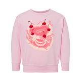Pink Vintage Cake | Kids Crewneck | RTS-Sister Shirts-Sister Shirts, Cute & Custom Tees for Mama & Littles in Trussville, Alabama.