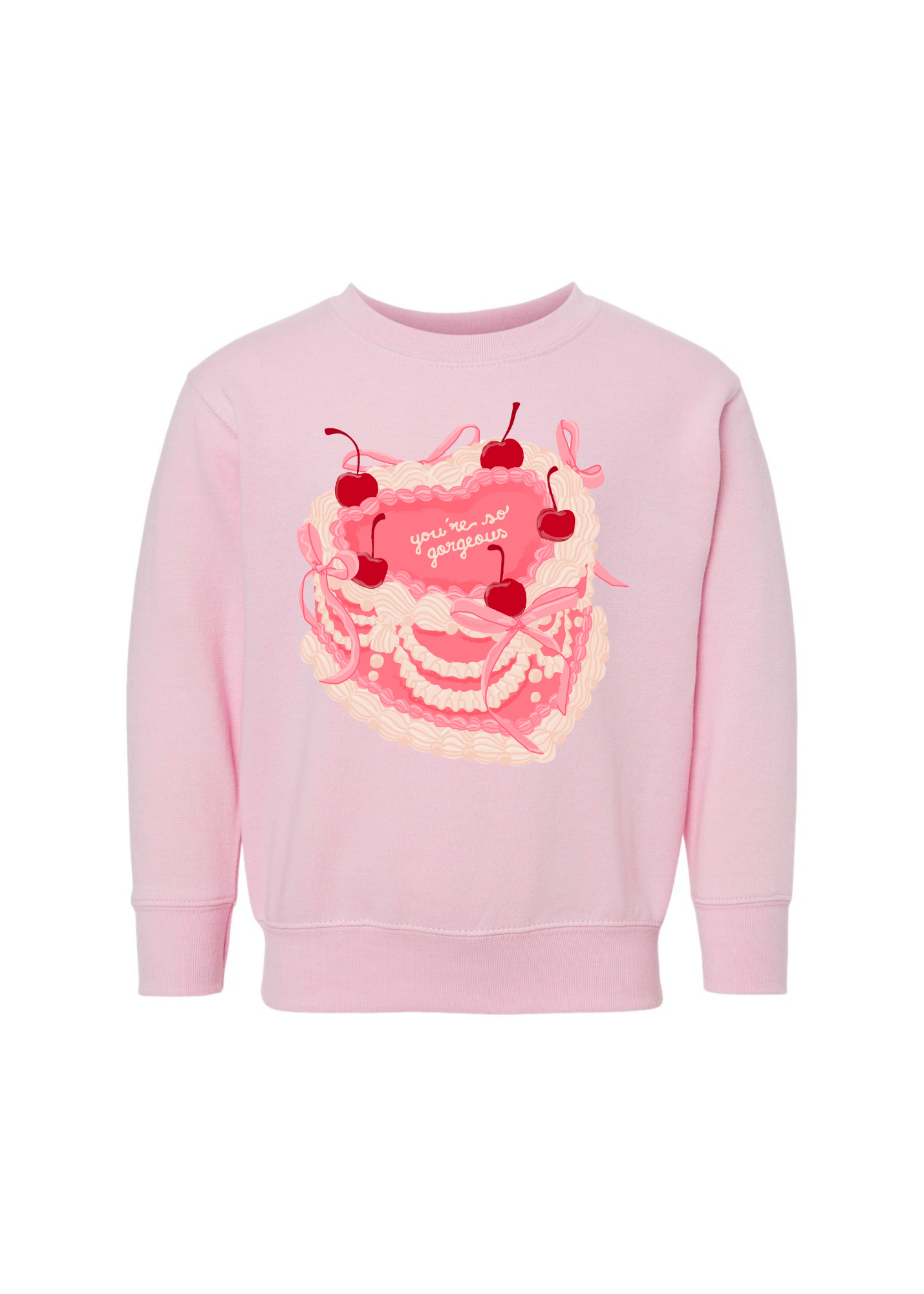 Pink Vintage Cake | Kids Crewneck | RTS-Sister Shirts-Sister Shirts, Cute & Custom Tees for Mama & Littles in Trussville, Alabama.
