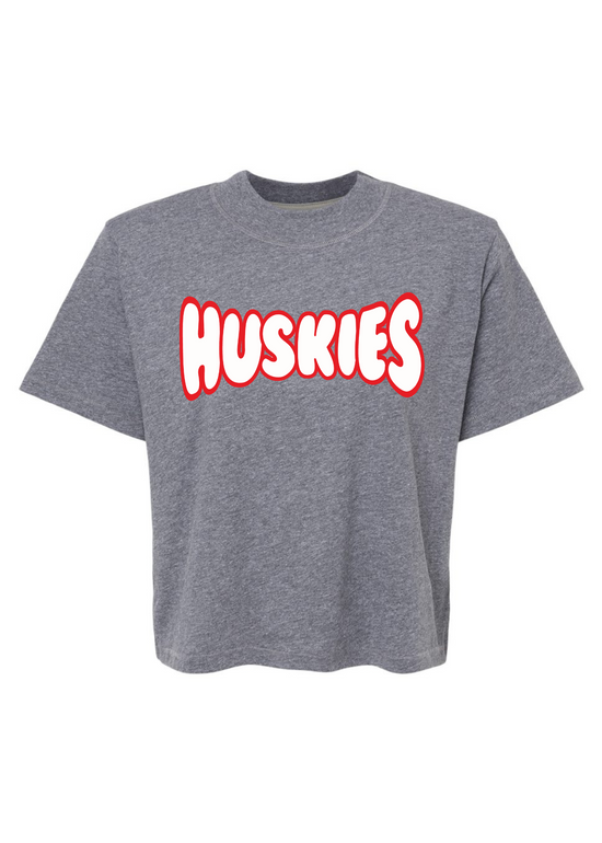 Bubble Huskies | Mom Crop Tee-Sister Shirts-Sister Shirts, Cute & Custom Tees for Mama & Littles in Trussville, Alabama.