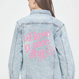 Have A Nice Day Distressed Denim Jacket | RTS-Jacket-Sister Shirts-Sister Shirts, Cute & Custom Tees for Mama & Littles in Trussville, Alabama.