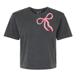 Oversized Bow | Boxy Crop Tee-Womens - Tops - Tees-Sister Shirts-Sister Shirts, Cute & Custom Tees for Mama & Littles in Trussville, Alabama.