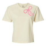 Oversized Bow | Boxy Crop Tee-Womens - Tops - Tees-Sister Shirts-Sister Shirts, Cute & Custom Tees for Mama & Littles in Trussville, Alabama.