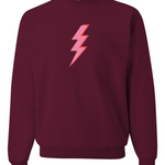 Pink Multi Spotted Bolt | Adult Crewneck | RTS-Adult Crewneck-Sister Shirts-Sister Shirts, Cute & Custom Tees for Mama & Littles in Trussville, Alabama.