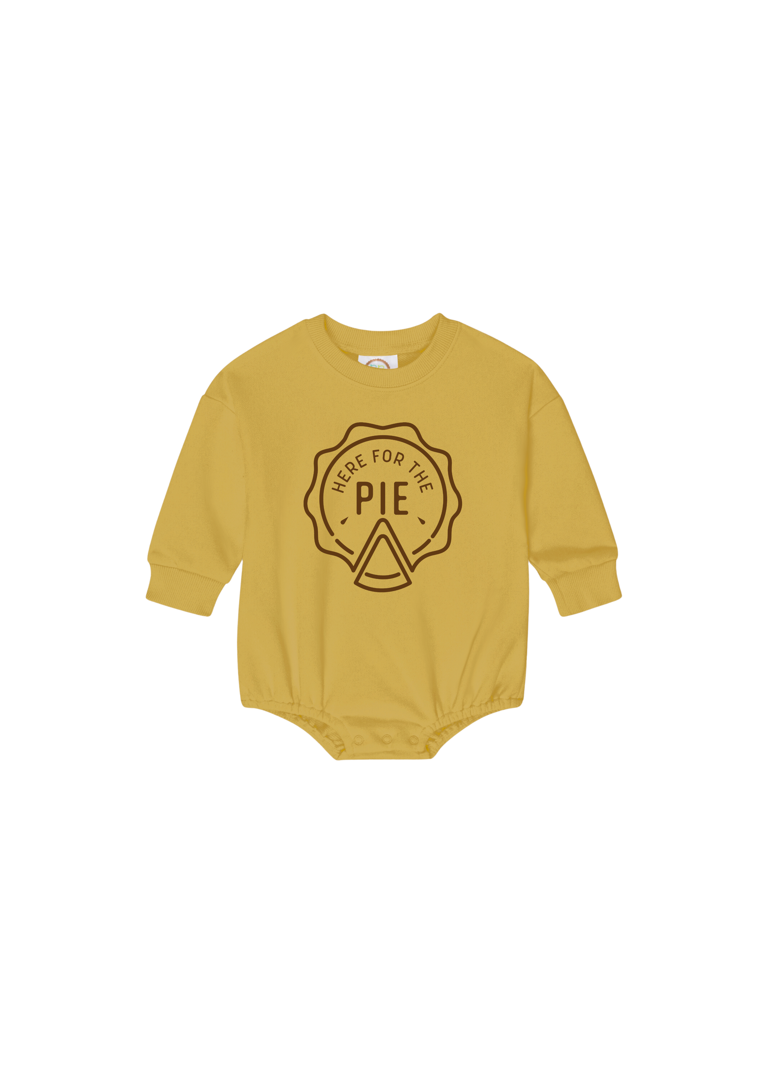 Here for the Pie | Sweatshirt Bubble Romper-Baby - Tops-Sister Shirts-Sister Shirts, Cute & Custom Tees for Mama & Littles in Trussville, Alabama.