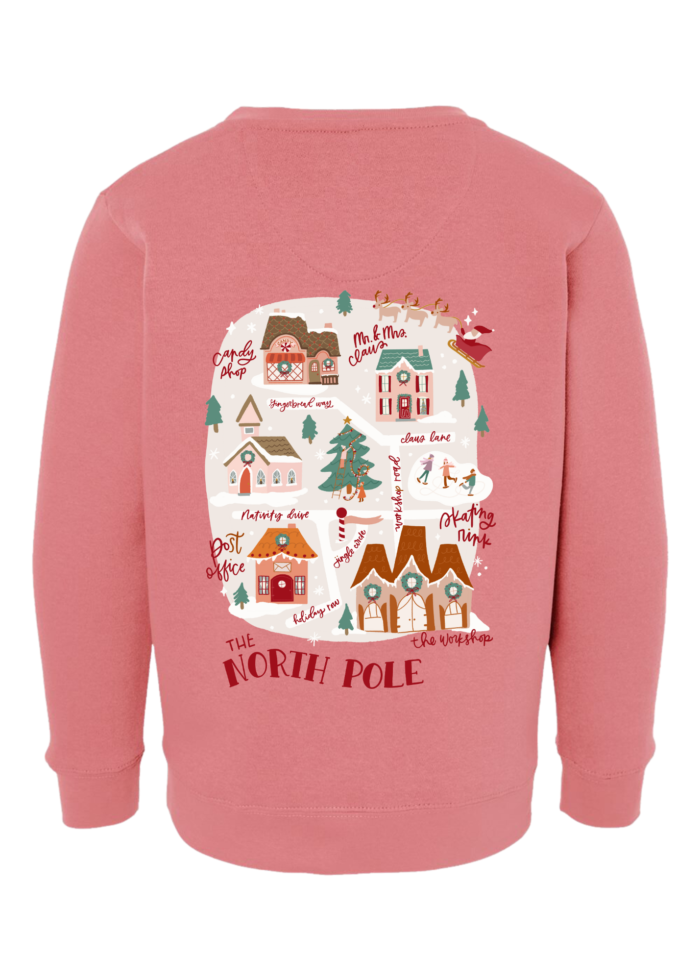 Whimsical North Pole | Youth Crewneck | RTS-Kids Crewneck-Sister Shirts-Sister Shirts, Cute & Custom Tees for Mama & Littles in Trussville, Alabama.