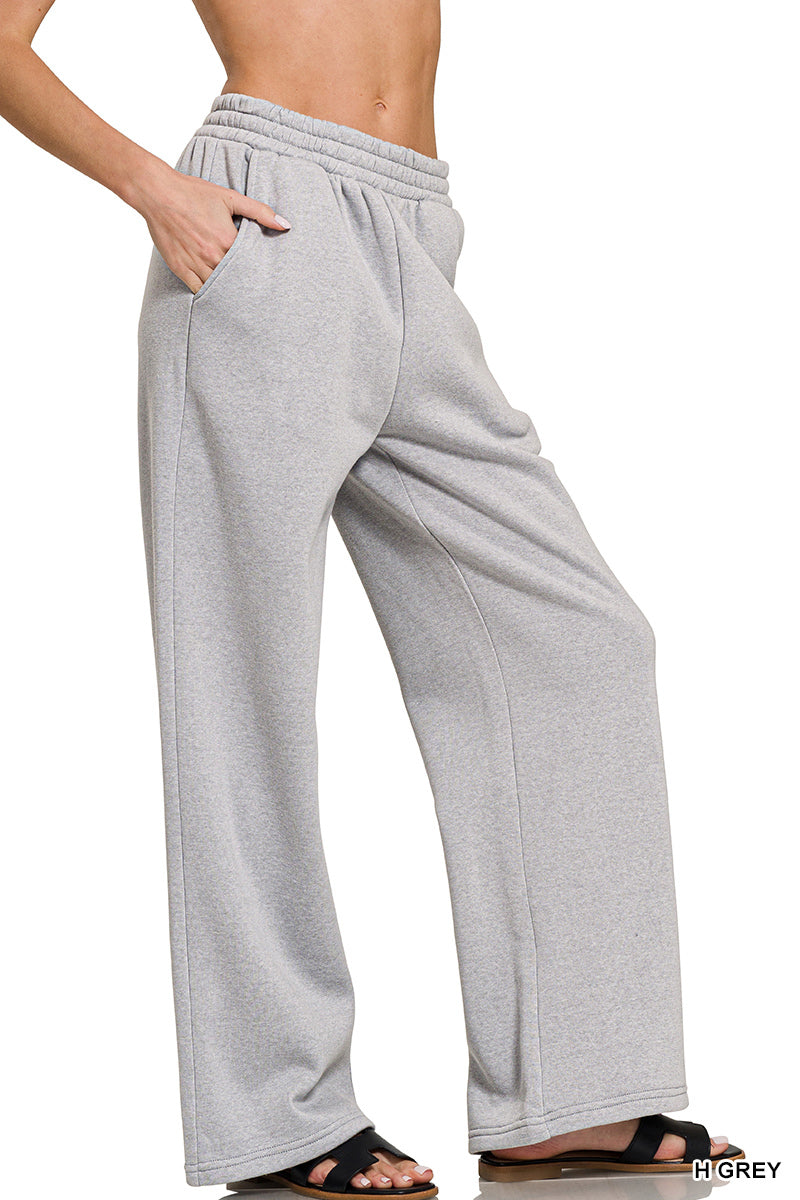 Off Duty Wide Leg Fleece Pants-Womens - Bottoms - Sweatpants-Sister Shirts-Sister Shirts, Cute & Custom Tees for Mama & Littles in Trussville, Alabama.