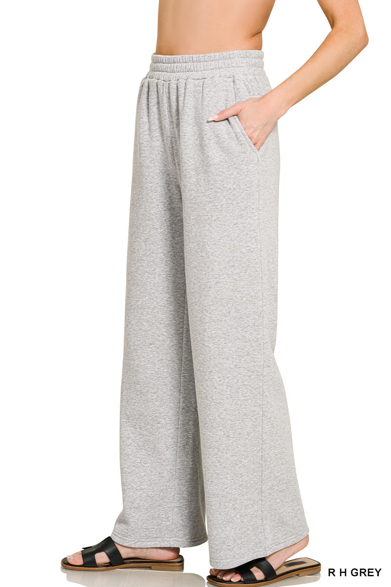 Off Duty Wide Leg Fleece Pants-Womens - Bottoms - Sweatpants-Sister Shirts-Sister Shirts, Cute & Custom Tees for Mama & Littles in Trussville, Alabama.