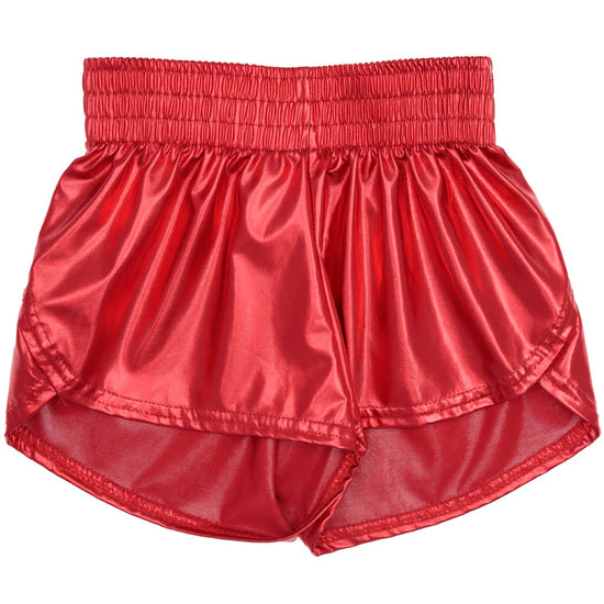 Metallic Game Day Shorts | Red-Sister Shirts-Sister Shirts, Cute & Custom Tees for Mama & Littles in Trussville, Alabama.