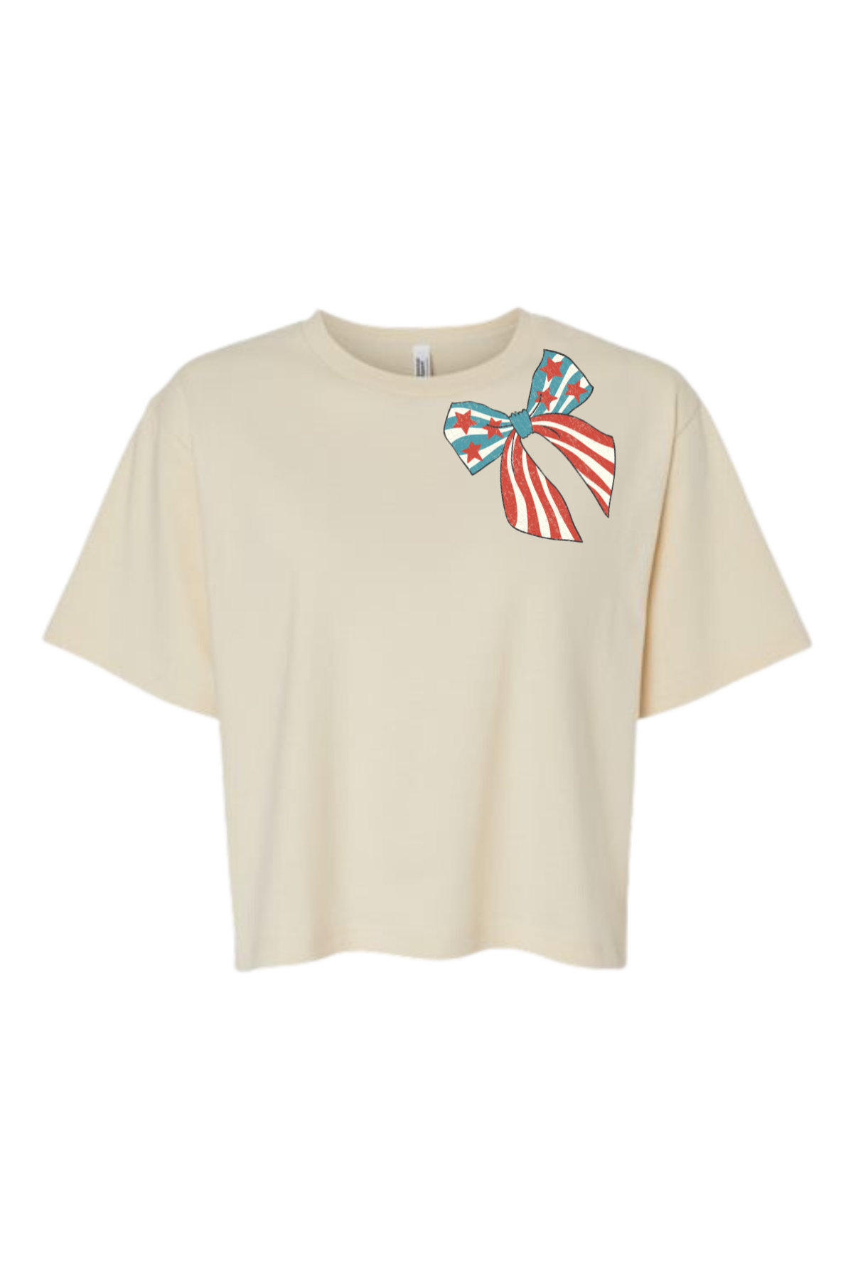 Patriotic Bow | Boxy Crop Tee-Adult Tee-Sister Shirts-Sister Shirts, Cute & Custom Tees for Mama & Littles in Trussville, Alabama.