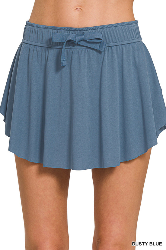 Ruffle Hem Tennis Skirt | Dusty Blue-Women - Bottoms - Skirts-zenana-Sister Shirts, Cute & Custom Tees for Mama & Littles in Trussville, Alabama.