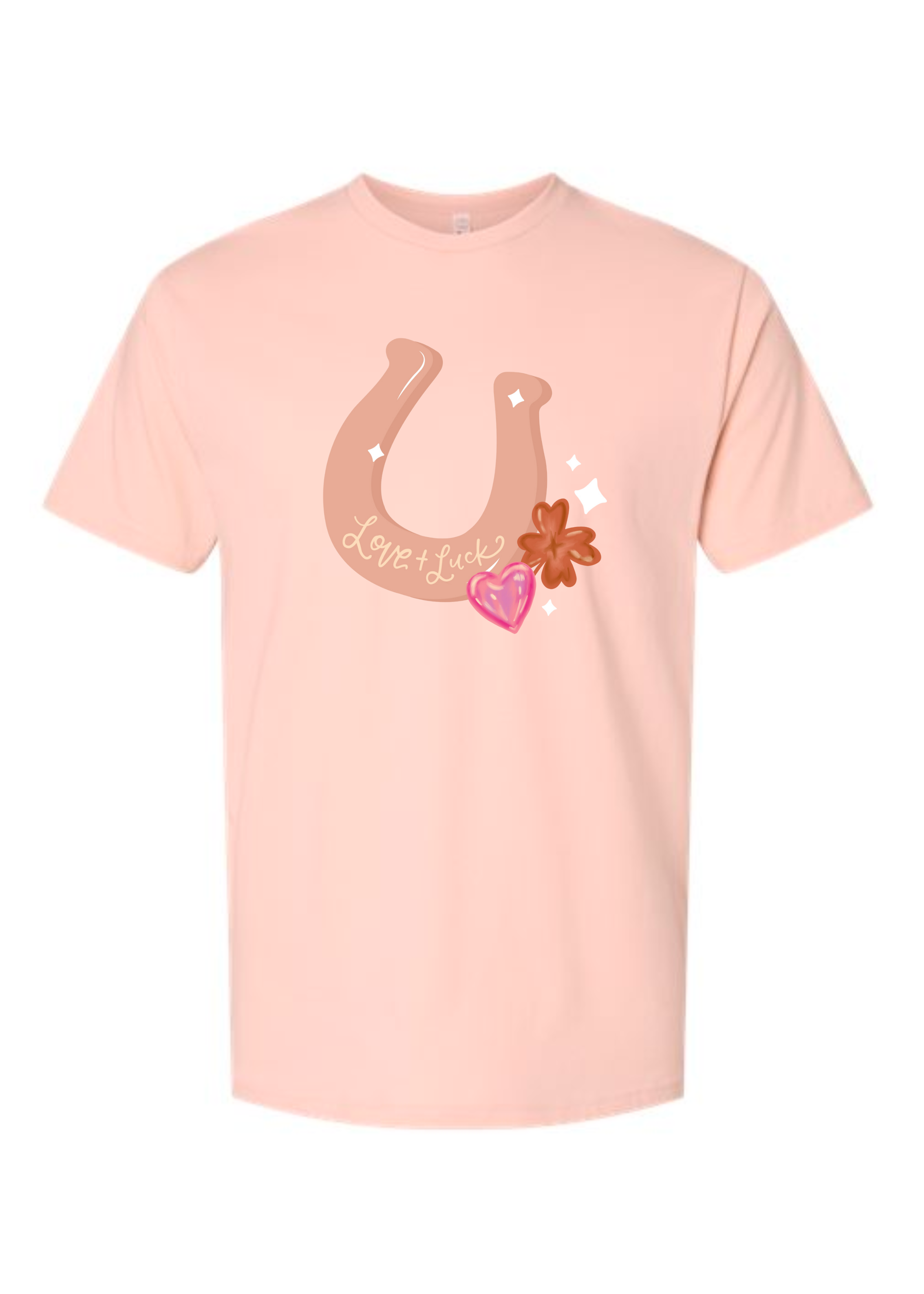 Love + Luck Horseshoe | Adult Tee | RTS-Adult Tee-Sister Shirts-Sister Shirts, Cute & Custom Tees for Mama & Littles in Trussville, Alabama.