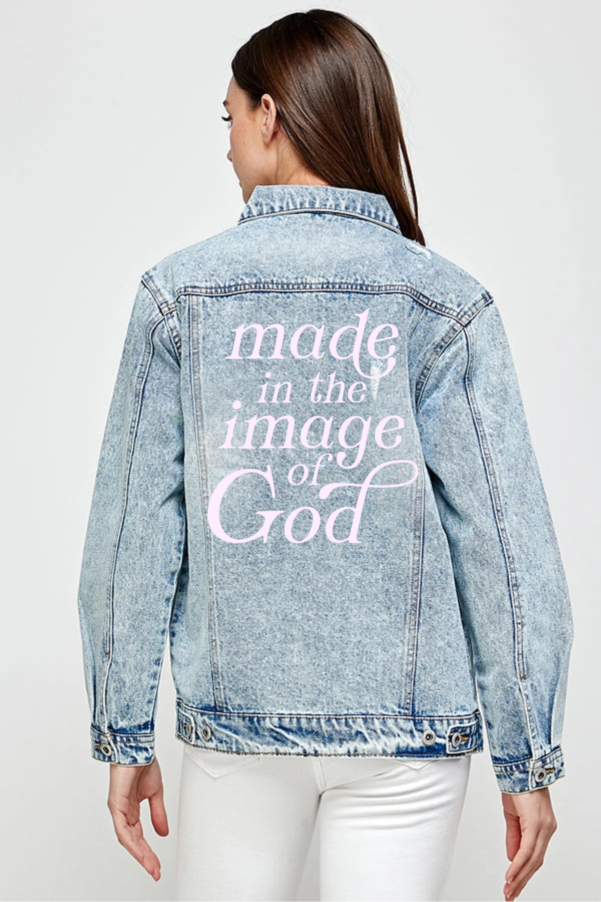 Image of God | Denim Jacket-Jacket-Sister Shirts-Sister Shirts, Cute & Custom Tees for Mama & Littles in Trussville, Alabama.