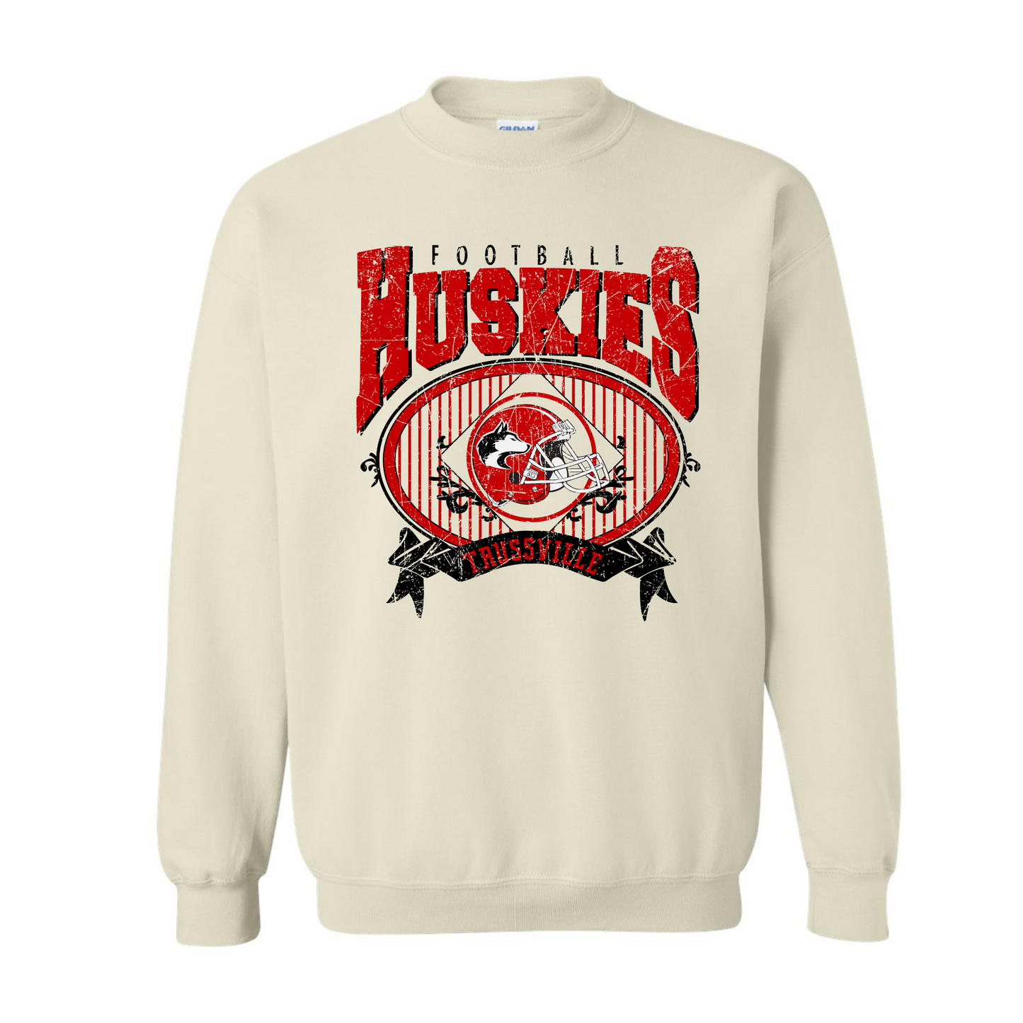 Vintage Football Huskies | Adult Crewneck | RTS