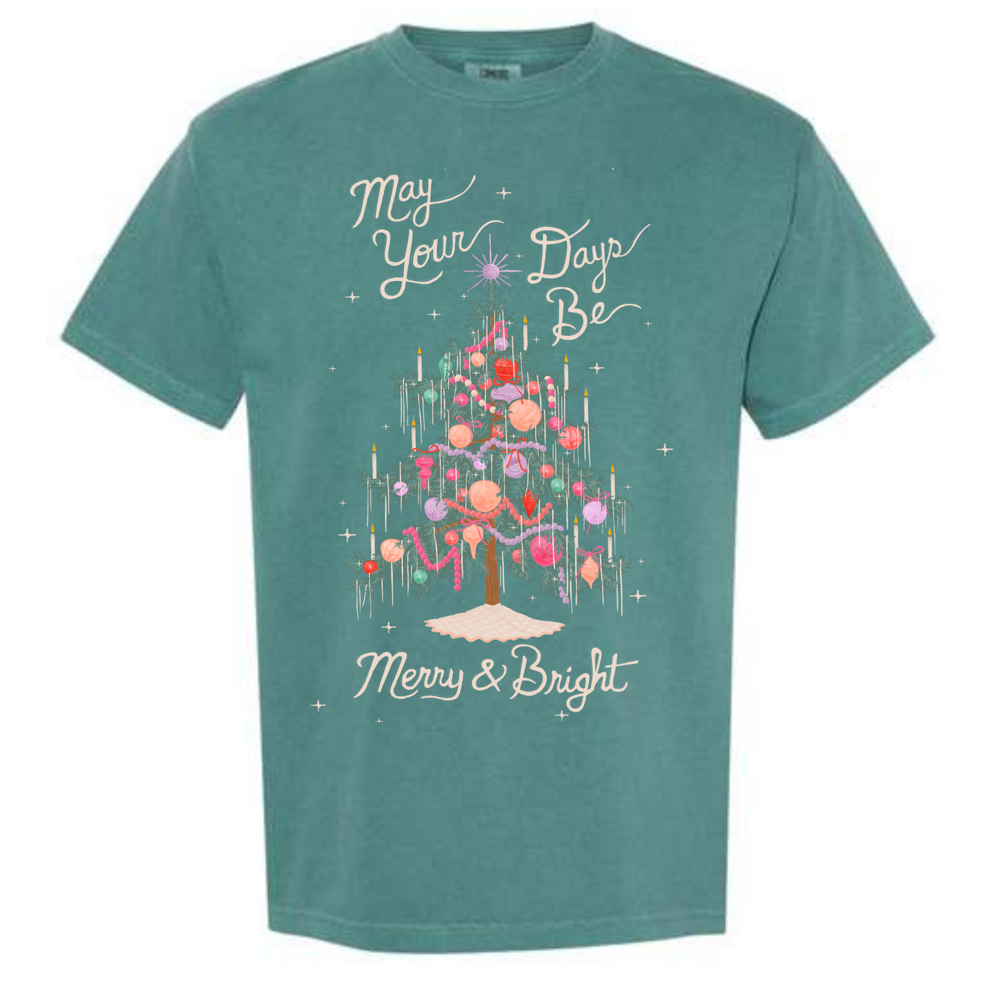 Merry & Bright Tinsel Tree | Adult Tee-Sister Shirts-Sister Shirts, Cute & Custom Tees for Mama & Littles in Trussville, Alabama.