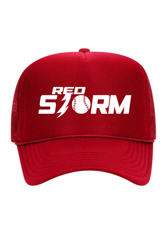 Red Storm | Adult Trucker Hat-Sister Shirts-Sister Shirts, Cute & Custom Tees for Mama & Littles in Trussville, Alabama.
