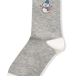 Snowman Crew Socks in Grey-Women - Accessories - Socks-Zenana-Sister Shirts, Cute & Custom Tees for Mama & Littles in Trussville, Alabama.