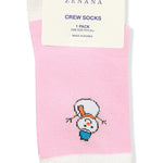 Snowman Crew Socks in Pink-Women - Accessories - Socks-Zenana-Sister Shirts, Cute & Custom Tees for Mama & Littles in Trussville, Alabama.