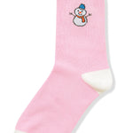 Snowman Crew Socks in Pink-Women - Accessories - Socks-Zenana-Sister Shirts, Cute & Custom Tees for Mama & Littles in Trussville, Alabama.