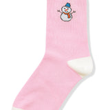 Snowman Crew Socks in Pink-Women - Accessories - Socks-Zenana-Sister Shirts, Cute & Custom Tees for Mama & Littles in Trussville, Alabama.