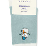 Snowman Crew Socks in Blue-Women - Accessories - Socks-Zenana-Sister Shirts, Cute & Custom Tees for Mama & Littles in Trussville, Alabama.