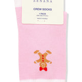 Gingerbread Crew Socks in Pink-Women - Accessories - Socks-Zenana-Sister Shirts, Cute & Custom Tees for Mama & Littles in Trussville, Alabama.