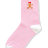 Gingerbread Crew Socks in Pink-Women - Accessories - Socks-Zenana-Sister Shirts, Cute & Custom Tees for Mama & Littles in Trussville, Alabama.