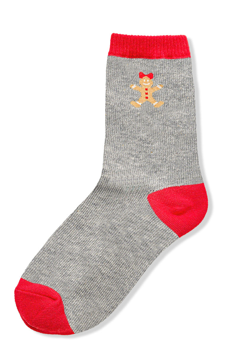 Gingerbread Crew Socks in Grey-Women - Accessories - Socks-Zenana-Sister Shirts, Cute & Custom Tees for Mama & Littles in Trussville, Alabama.