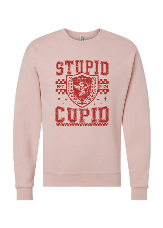 Stupid Cupid | Adult Crewneck | RTS-Adult Crewneck-Sister Shirts-Sister Shirts, Cute & Custom Tees for Mama & Littles in Trussville, Alabama.