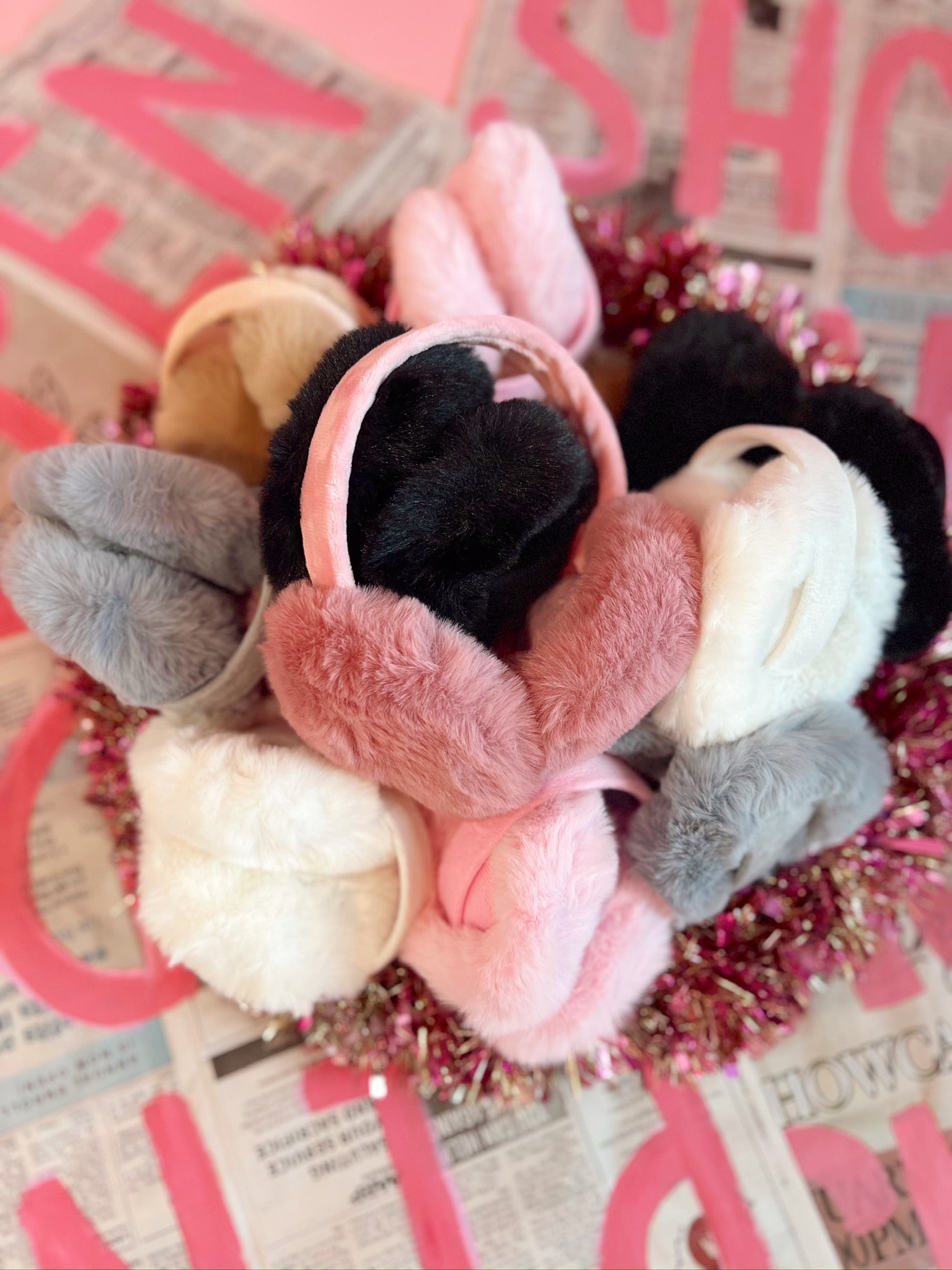 Fuzzy Earmuffs-Sister Shirts-Sister Shirts, Cute & Custom Tees for Mama & Littles in Trussville, Alabama.