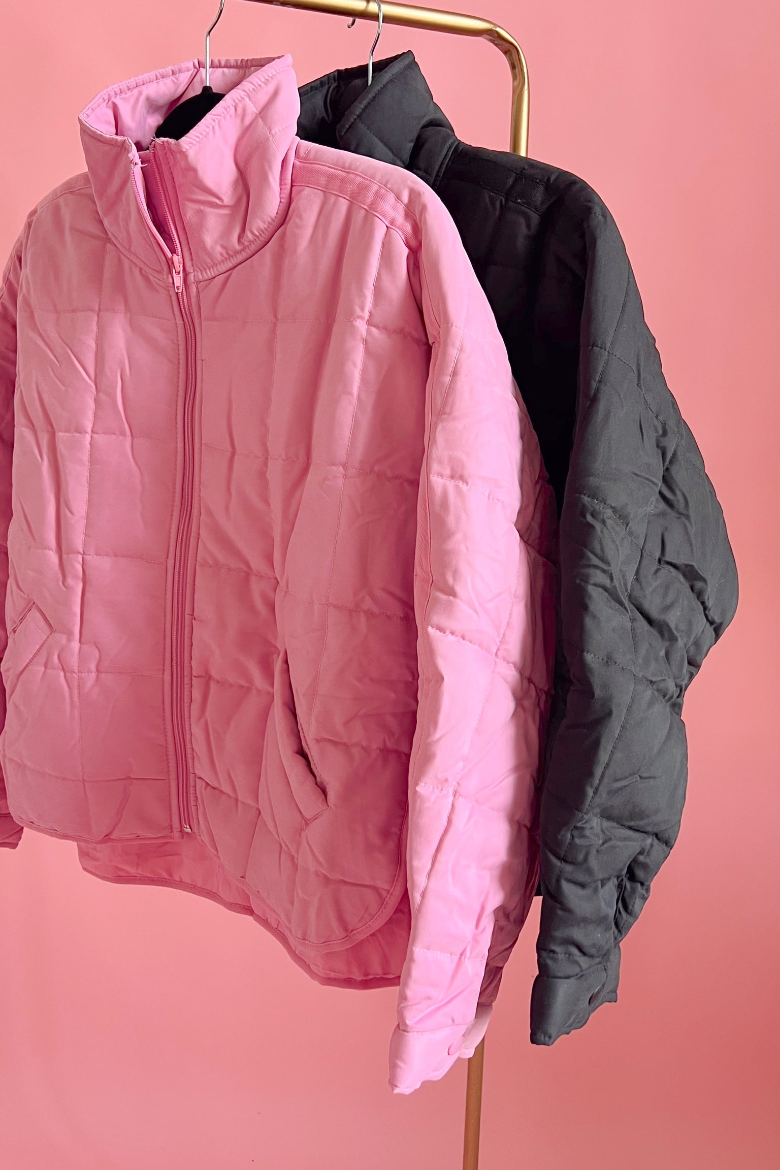 Everyday Essential Quilted Puffer in Pink-Women - Outerwear - Jackets-HYFVE-Sister Shirts, Cute & Custom Tees for Mama & Littles in Trussville, Alabama.