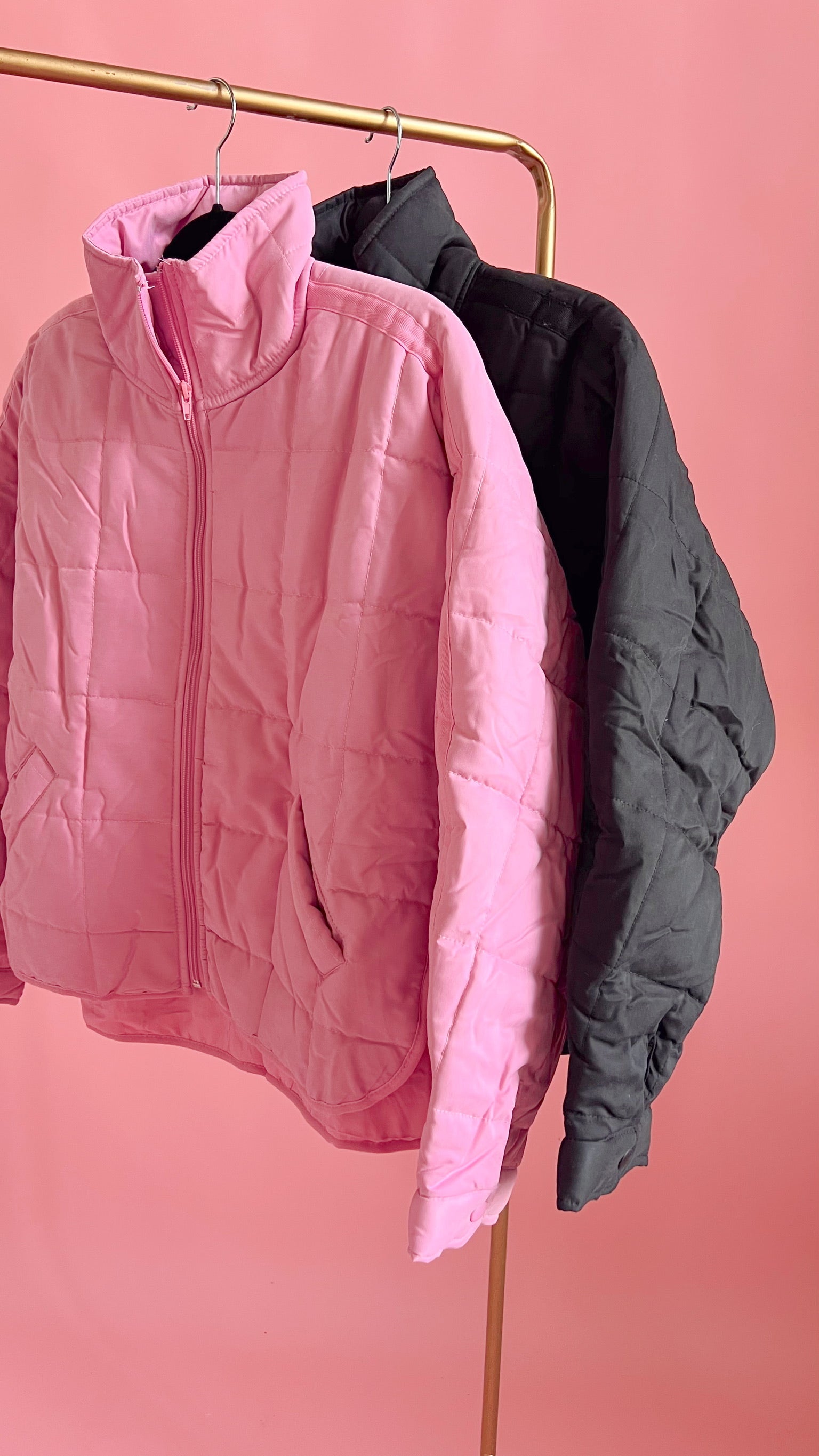 Everyday Essential Quilted Puffer in Pink-Women - Outerwear - Jackets-HYFVE-Sister Shirts, Cute & Custom Tees for Mama & Littles in Trussville, Alabama.