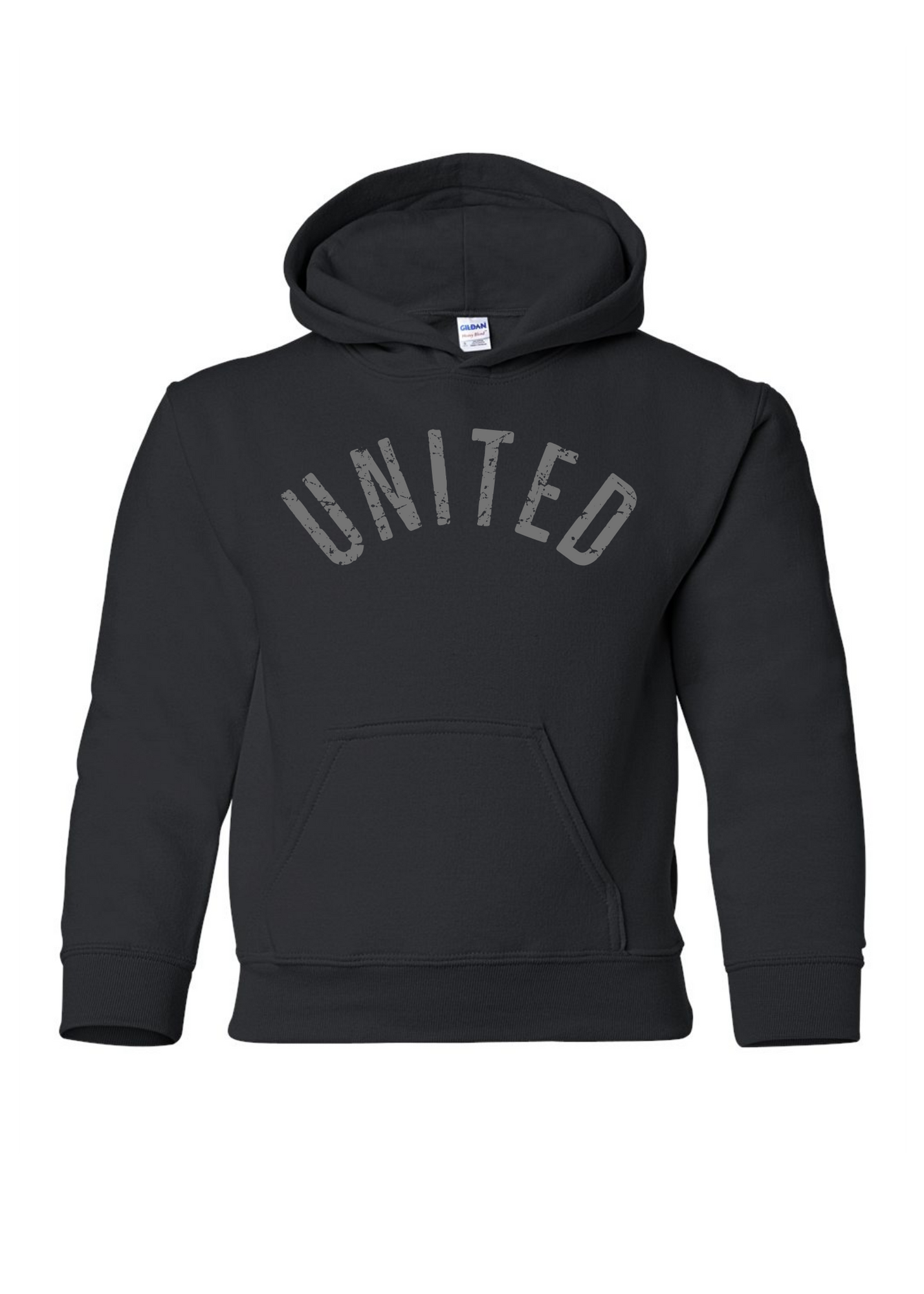United Distressed Arch | Youth Hoodie-Youth - Tops - Sweatshirts-Sister Shirts-Sister Shirts, Cute & Custom Tees for Mama & Littles in Trussville, Alabama.