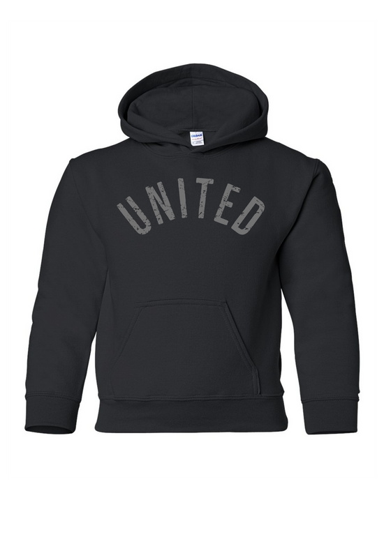 United Distressed Arch | Youth Hoodie-Kids Hoodies-Sister Shirts-Sister Shirts, Cute & Custom Tees for Mama & Littles in Trussville, Alabama.