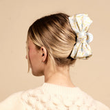 Poppin' Petals Aqua Satin Bow Claw Clip-Women - Accessories - Hair-The Darling Effect-Sister Shirts, Cute & Custom Tees for Mama & Littles in Trussville, Alabama.
