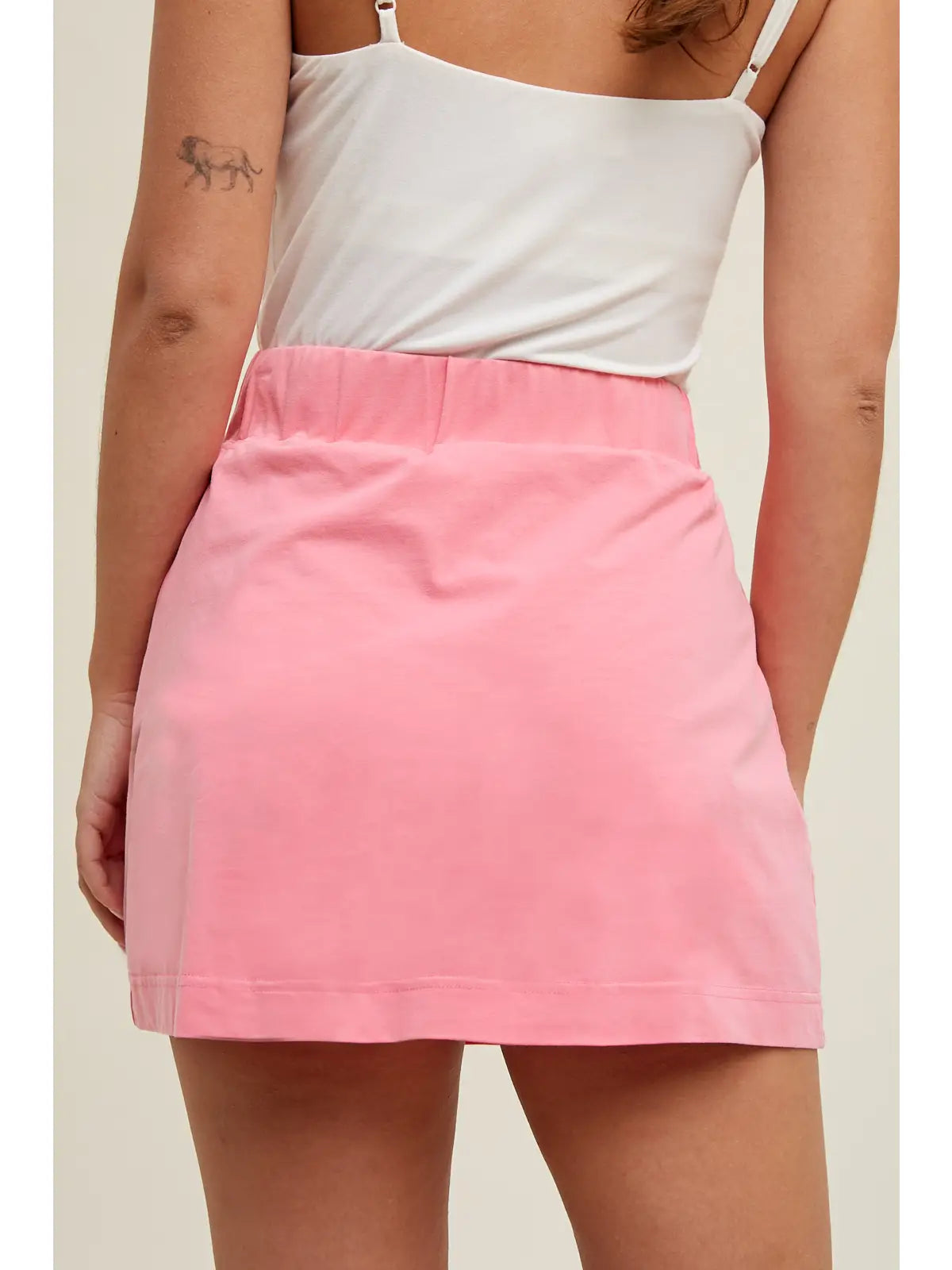 Notched Washed Skort | Pink-Skort-Wishlist-Sister Shirts, Cute & Custom Tees for Mama & Littles in Trussville, Alabama.