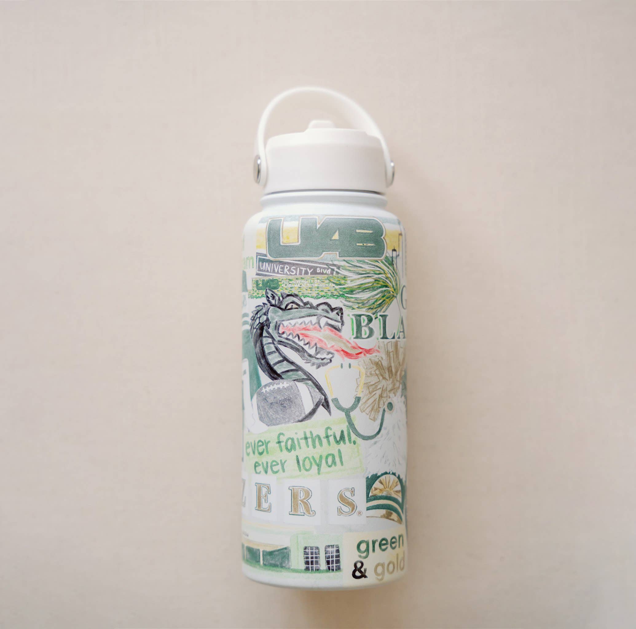 UAB 32 oz Insulated Water Bottle-Gracefully Made Art-Sister Shirts, Cute & Custom Tees for Mama & Littles in Trussville, Alabama.