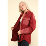 Oversized Quilted Shacket | Brick-Women - Outerwear - Jackets-Very J-Sister Shirts, Cute & Custom Tees for Mama & Littles in Trussville, Alabama.