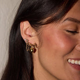 Gold Bow & Heart Drop Earrings-Women - Jewelry - Earrings-Nickel and Suede-Sister Shirts, Cute & Custom Tees for Mama & Littles in Trussville, Alabama.