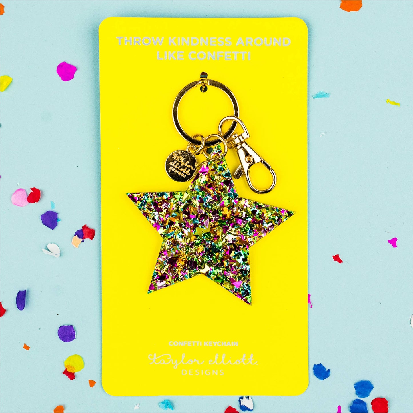 Confetti Star Keychain-Keychains-Taylor Elliott Designs-Sister Shirts, Cute & Custom Tees for Mama & Littles in Trussville, Alabama.