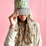 Can I Get an Amen? in Tan | Adult Trucker Hat-Women - Accessories - Hats-Sister Shirts-Sister Shirts, Cute & Custom Tees for Mama & Littles in Trussville, Alabama.