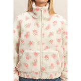Blossom Cozy Floral Sherpa Jacket in Pink-Women - Outerwear - Jackets-HYFVE-Sister Shirts, Cute & Custom Tees for Mama & Littles in Trussville, Alabama.