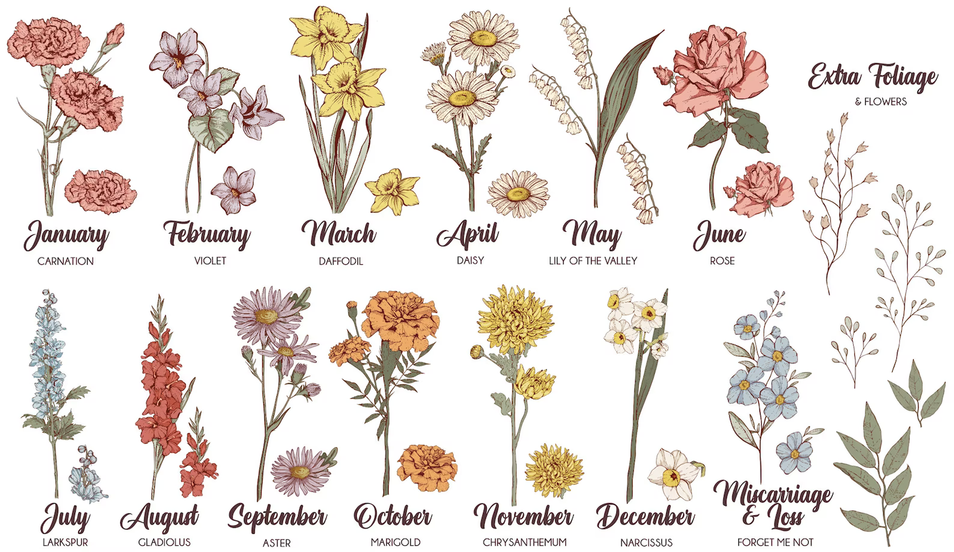 Birth Flower | Tee | Adult-Sister Shirts-Sister Shirts, Cute & Custom Tees for Mama & Littles in Trussville, Alabama.