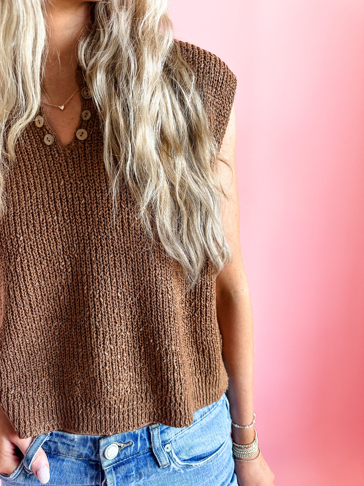 The Sutton in Toffee | Sweater Vest-Women - Tops - Blouses-Zenana-Sister Shirts, Cute & Custom Tees for Mama & Littles in Trussville, Alabama.