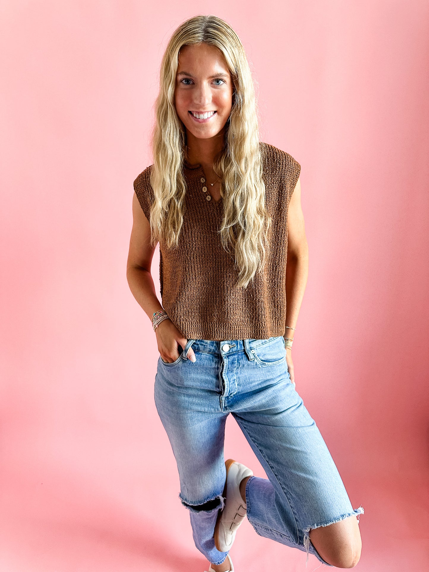 The Sutton in Toffee | Sweater Vest-Women - Tops - Blouses-Zenana-Sister Shirts, Cute & Custom Tees for Mama & Littles in Trussville, Alabama.