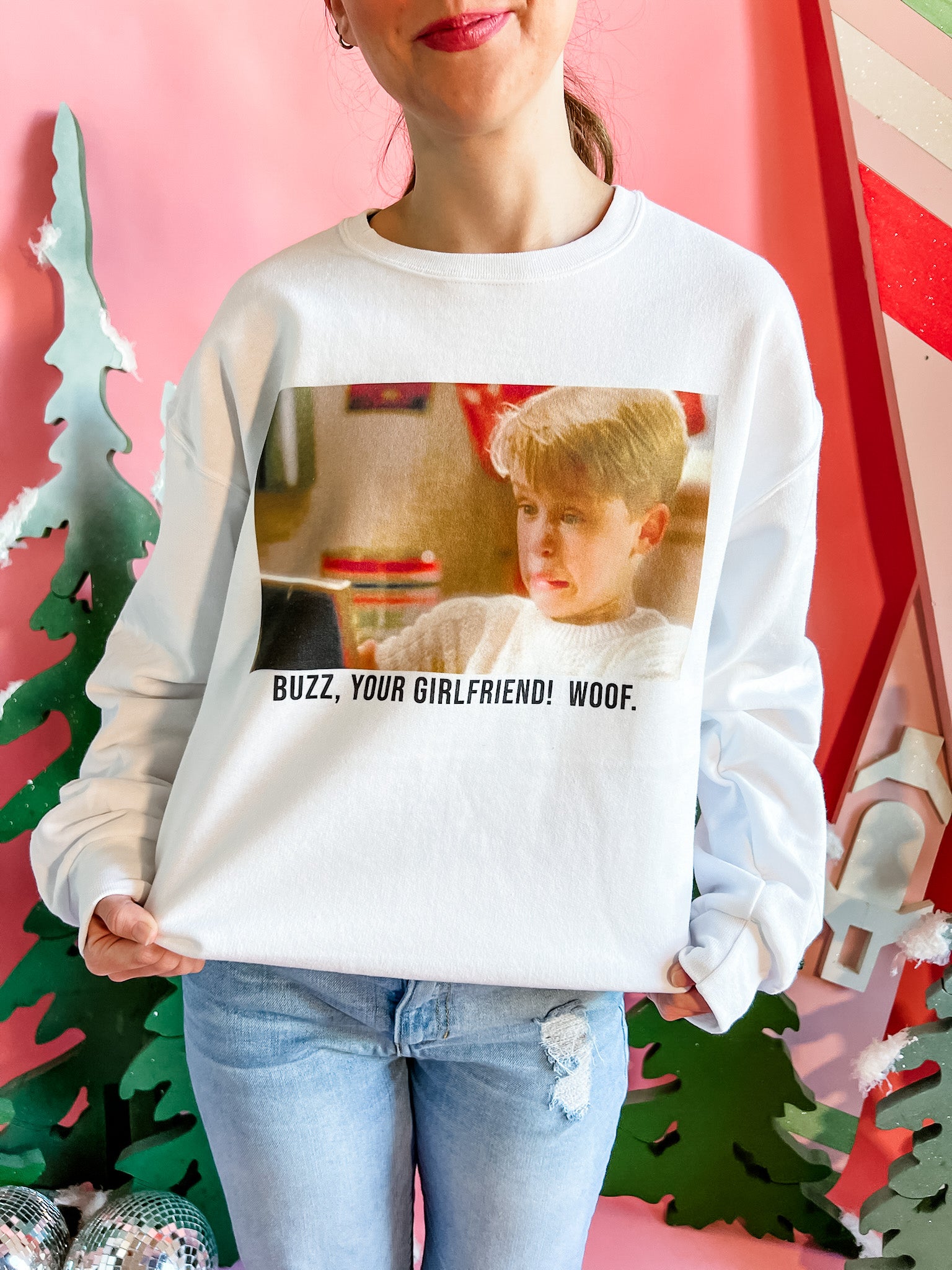 Buzz Your Girlfriend | Adult Crewneck-Women - Tops - Crewnecks-Sister Shirts-Sister Shirts, Cute & Custom Tees for Mama & Littles in Trussville, Alabama.