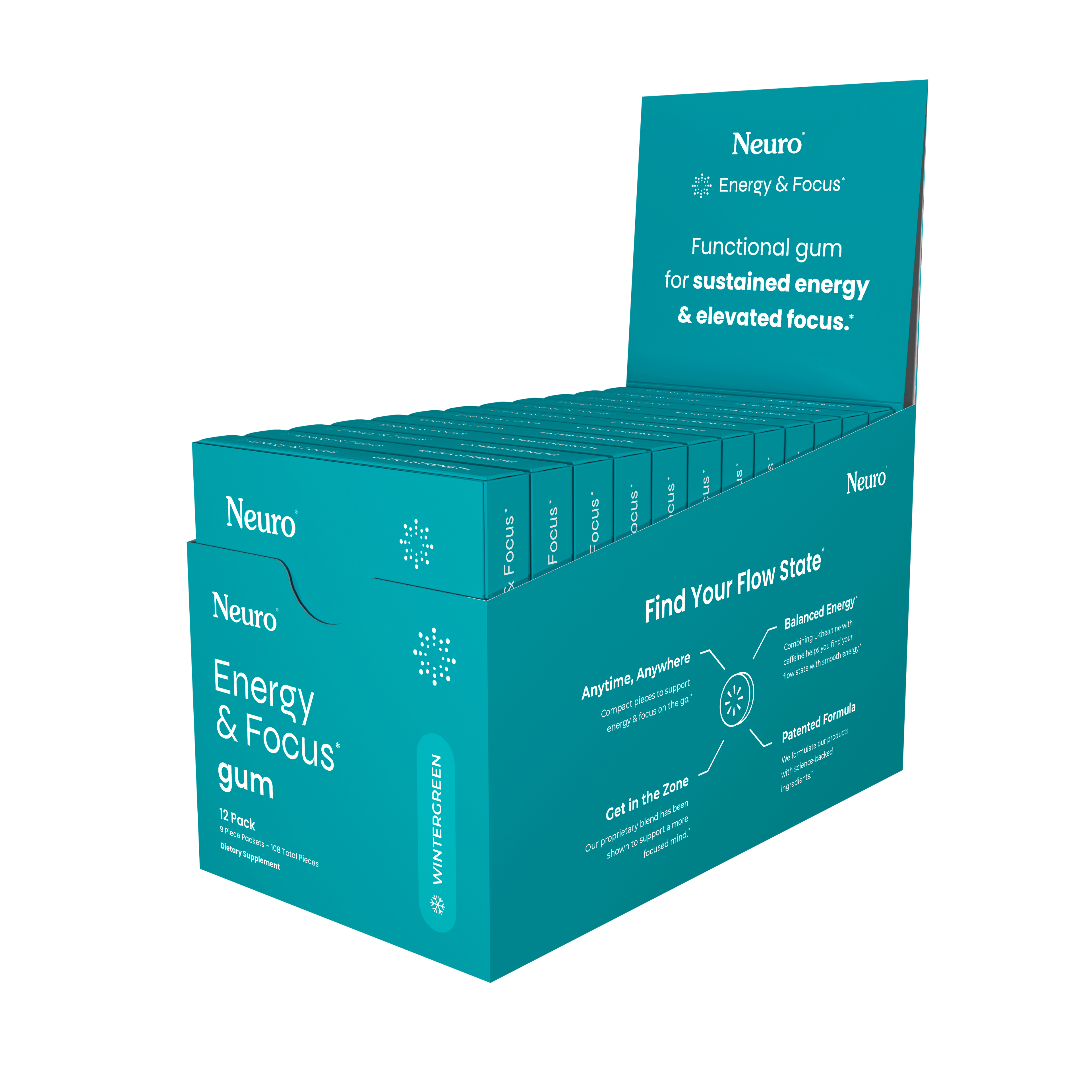 Energy and Focus Gum | Wintergreen: 12 Pack-Neuro-Sister Shirts, Cute & Custom Tees for Mama & Littles in Trussville, Alabama.