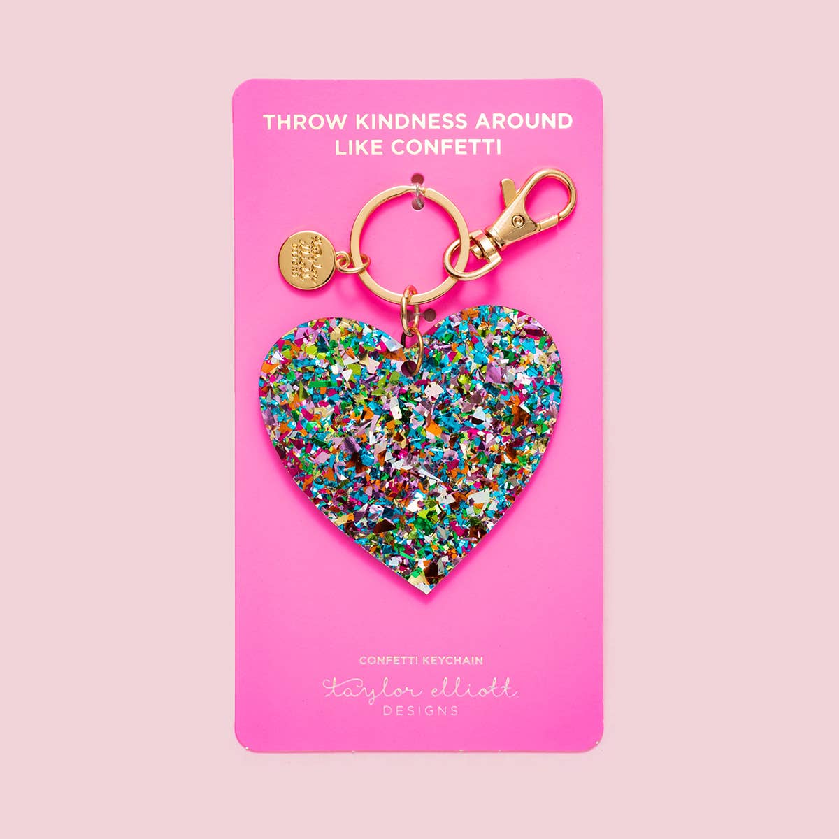 Confetti Heart Keychain-Keychains-Taylor Elliott Designs-Sister Shirts, Cute & Custom Tees for Mama & Littles in Trussville, Alabama.