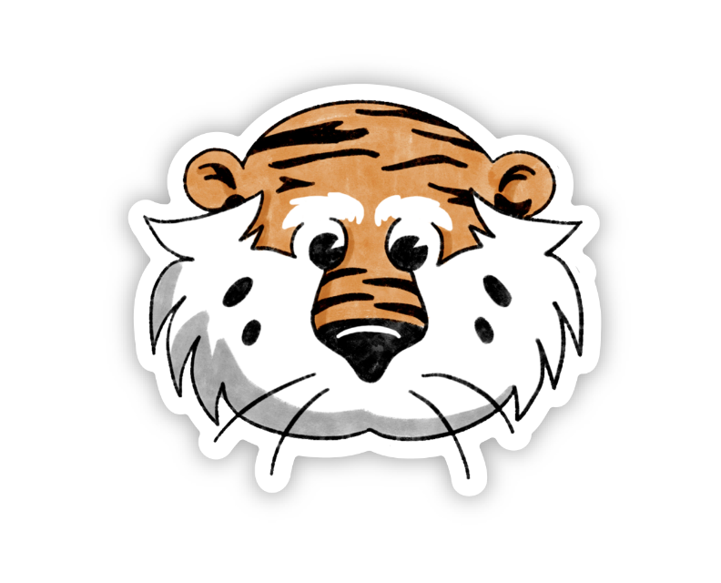 Auburn University Aubie | Waterproof Sticker-Gracefully Made Art-Sister Shirts, Cute & Custom Tees for Mama & Littles in Trussville, Alabama.