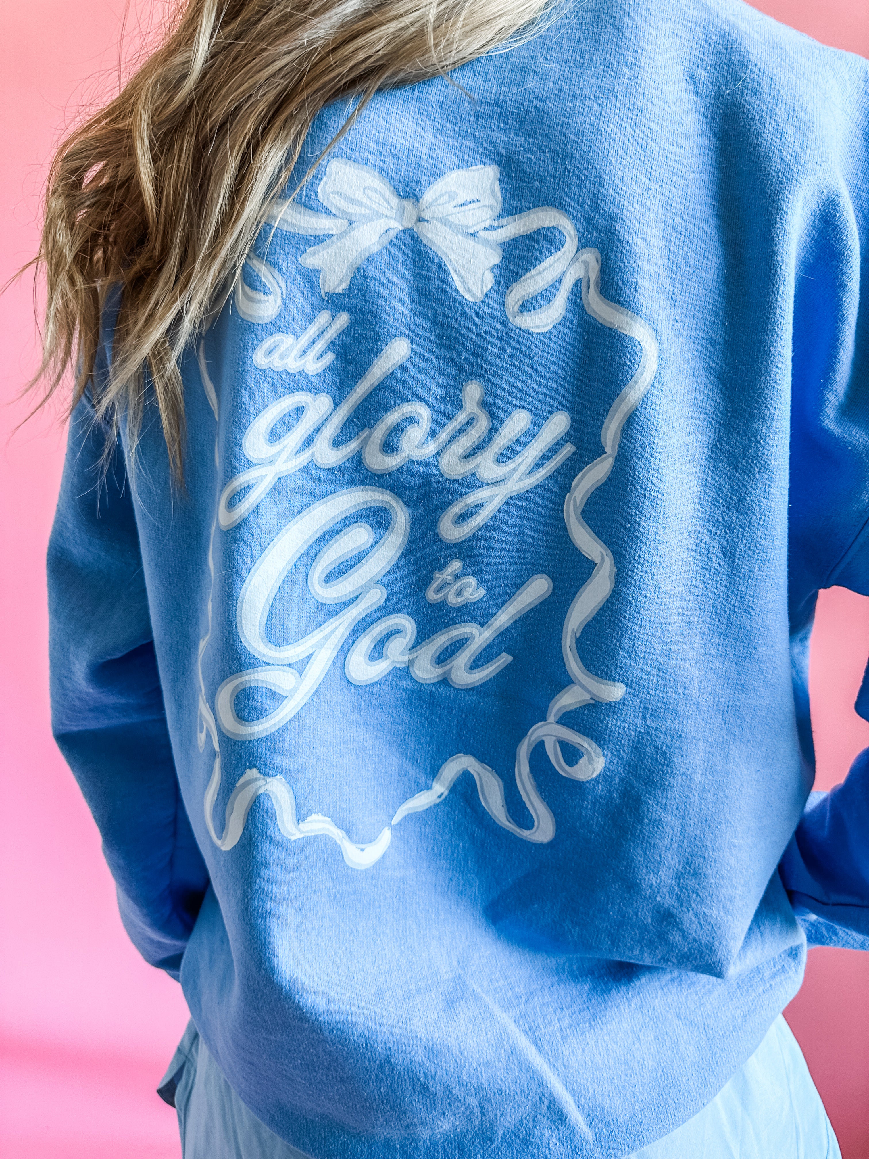 All Glory to God Bow | Adult Crewneck-Women - Tops - Crewnecks-Sister Shirts-Sister Shirts, Cute & Custom Tees for Mama & Littles in Trussville, Alabama.